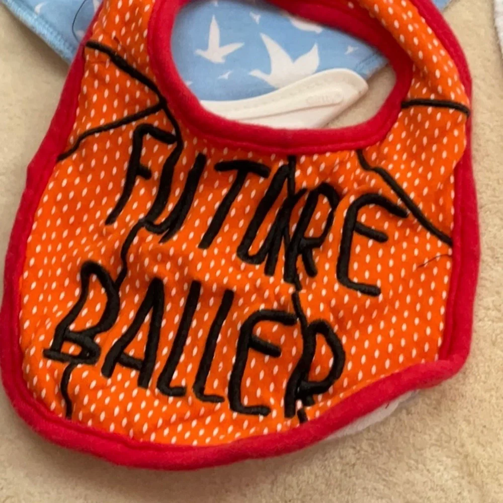 Dino and Animal Print Baby Bib Set - Blue, Orange, Green